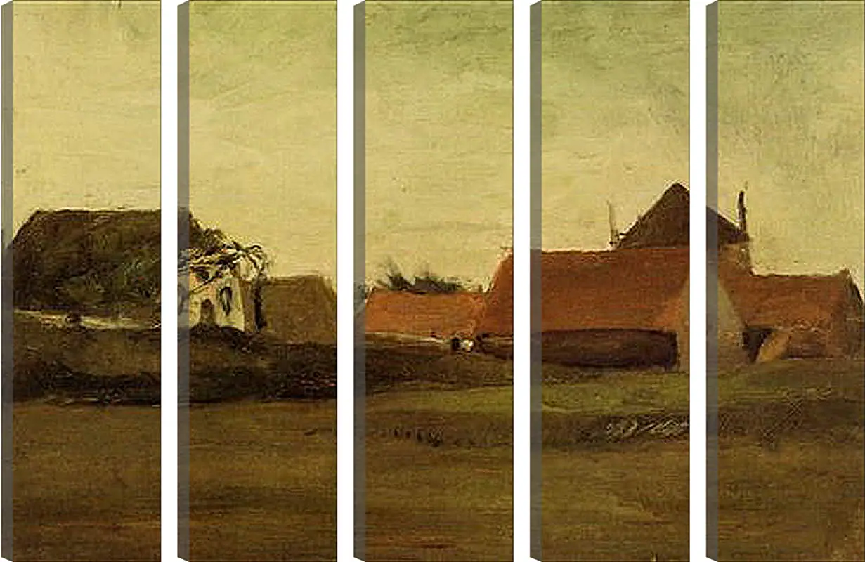 Модульная картина - Farmhouses in Loosduinen near The Hague at Twilight. Винсент Ван Гог