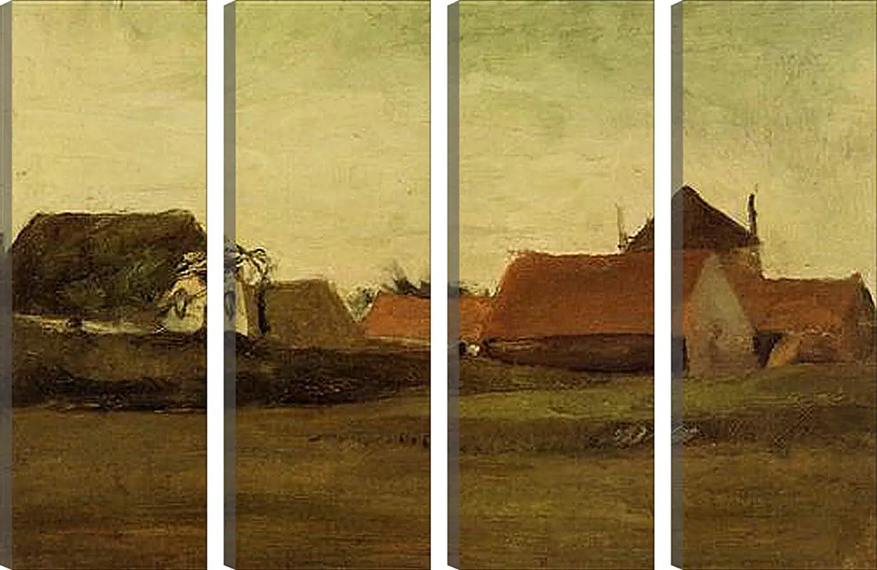 Модульная картина - Farmhouses in Loosduinen near The Hague at Twilight. Винсент Ван Гог