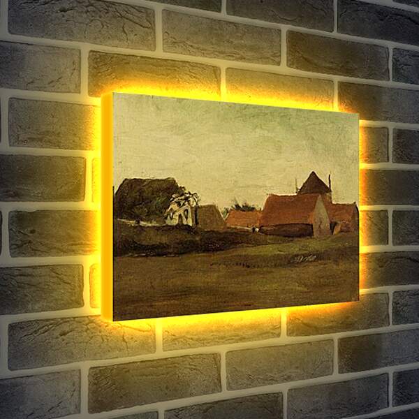 Лайтбокс световая панель - Farmhouses in Loosduinen near The Hague at Twilight. Винсент Ван Гог