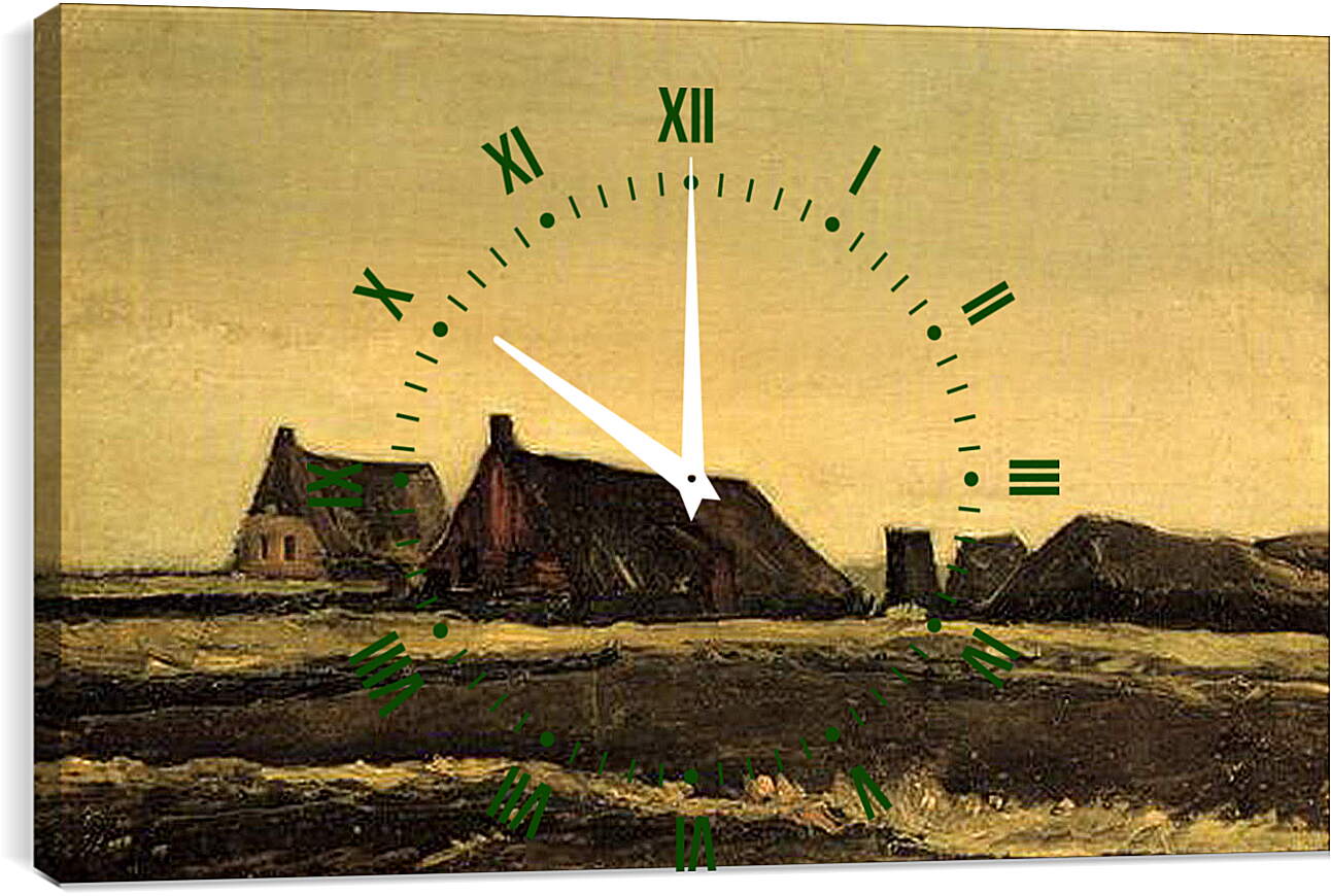 Часы картина - Cottages. Винсент Ван Гог