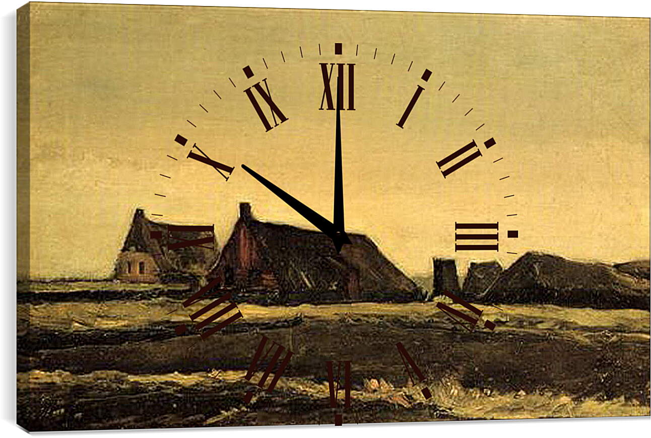 Часы картина - Cottages. Винсент Ван Гог