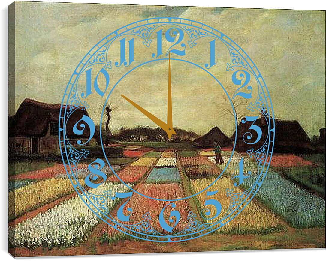 Часы картина - Bulb Fields. Винсент Ван Гог