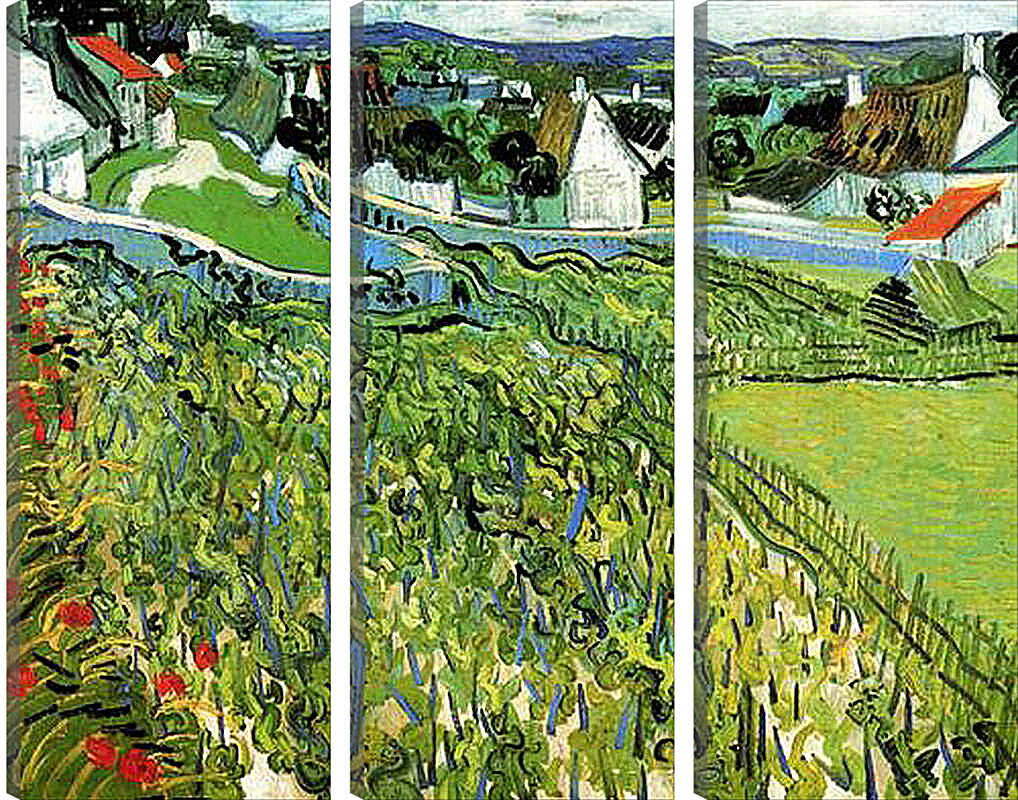 Модульная картина - Vineyards with a View of Auvers. Винсент Ван Гог