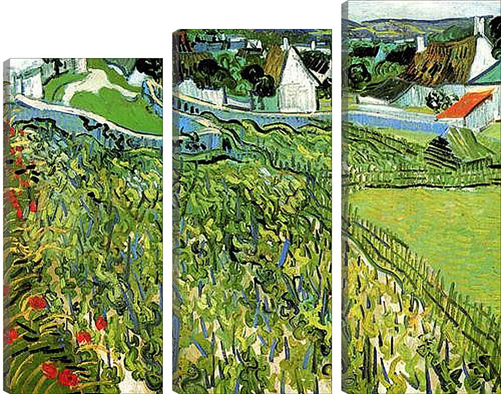 Модульная картина - Vineyards with a View of Auvers. Винсент Ван Гог
