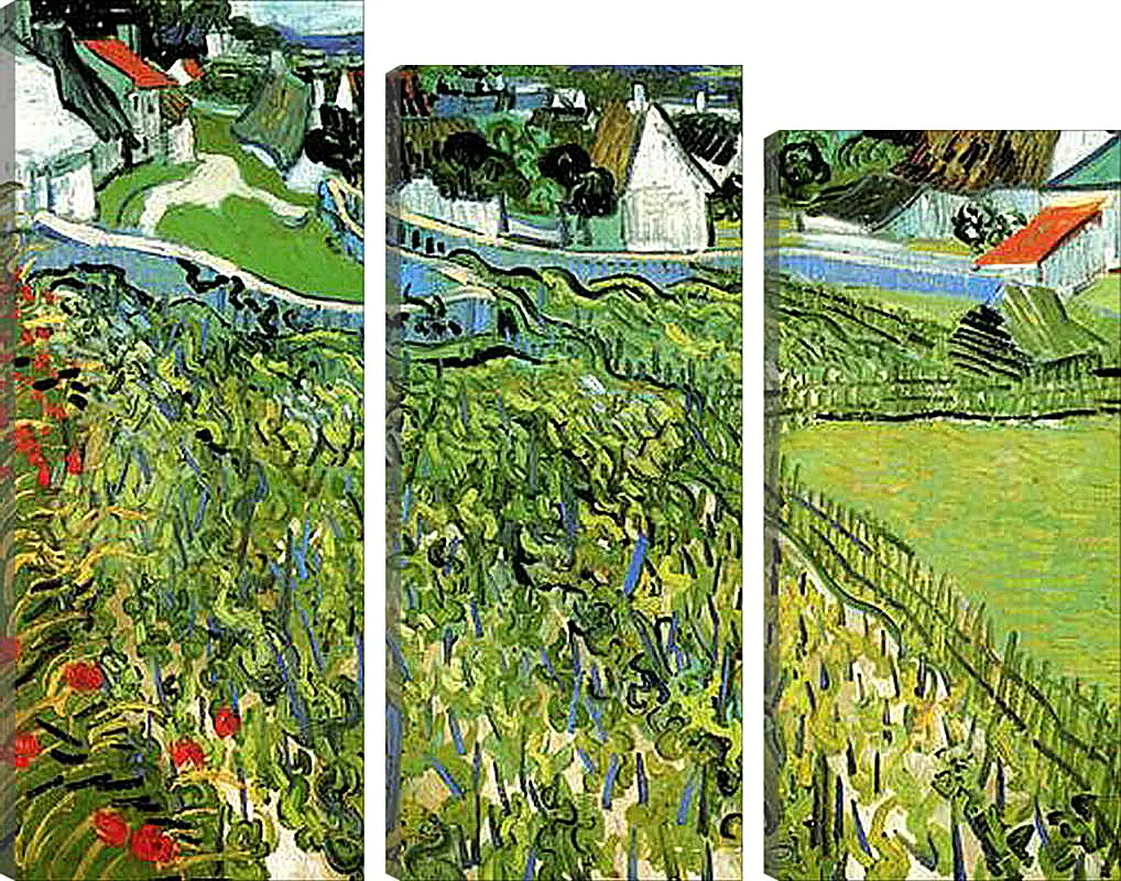 Модульная картина - Vineyards with a View of Auvers. Винсент Ван Гог