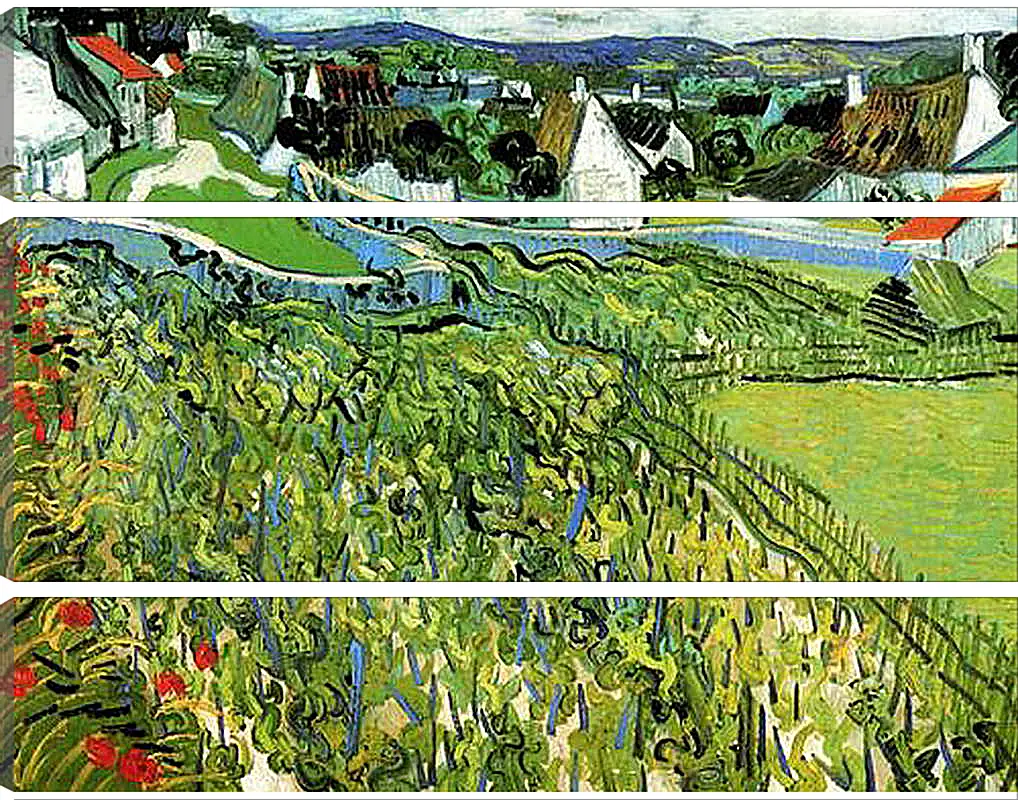 Модульная картина - Vineyards with a View of Auvers. Винсент Ван Гог