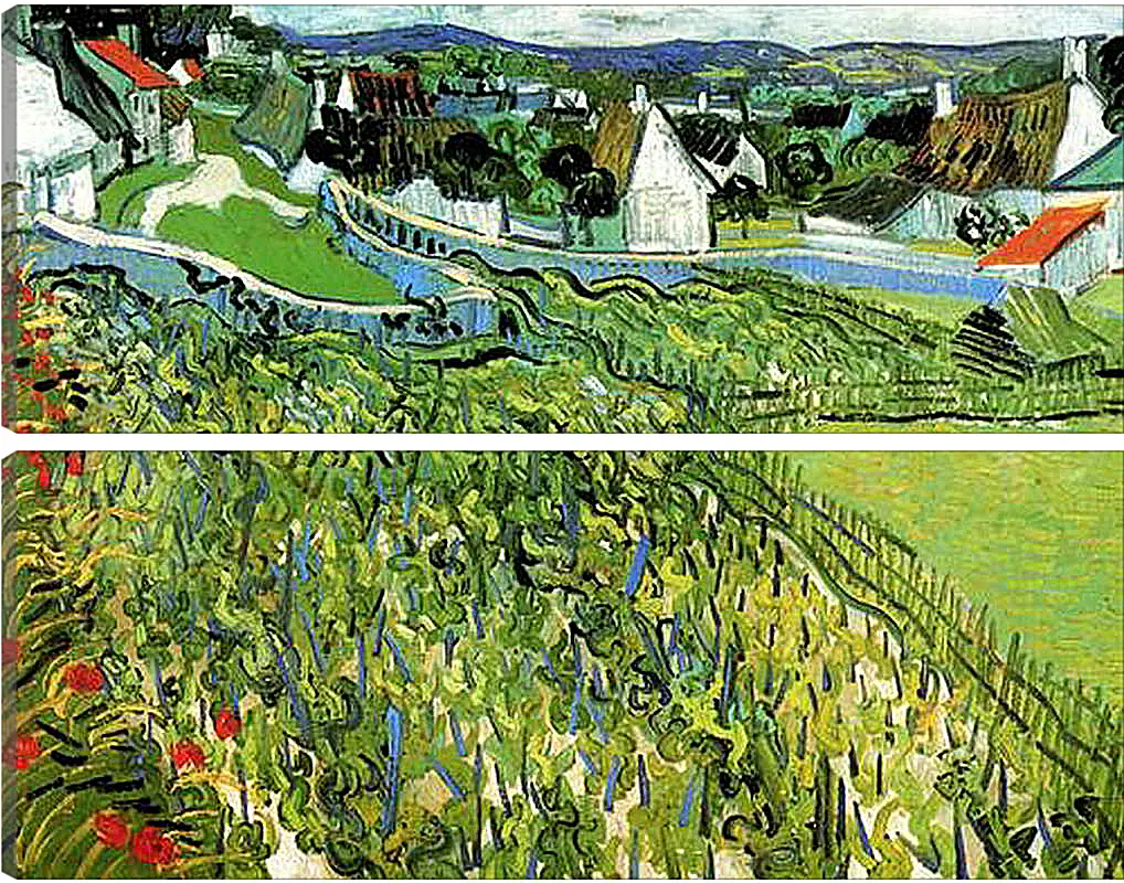 Модульная картина - Vineyards with a View of Auvers. Винсент Ван Гог