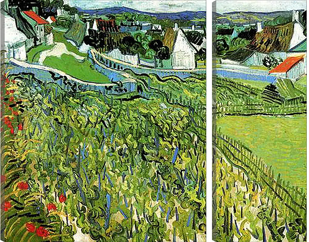 Модульная картина - Vineyards with a View of Auvers. Винсент Ван Гог