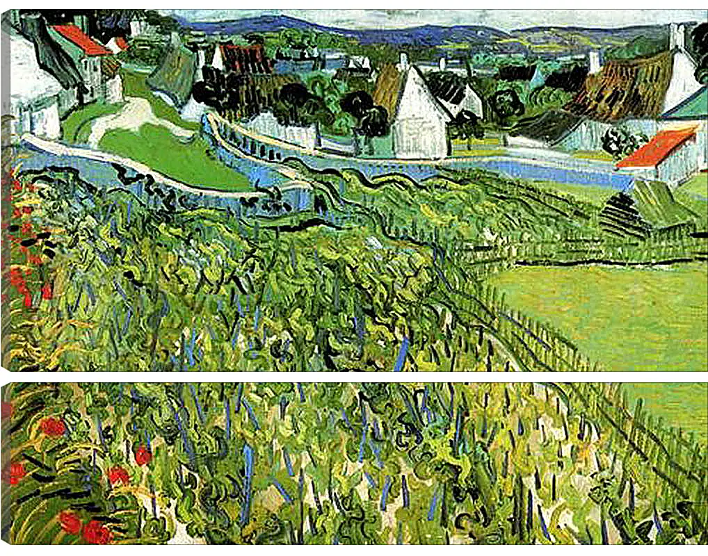 Модульная картина - Vineyards with a View of Auvers. Винсент Ван Гог