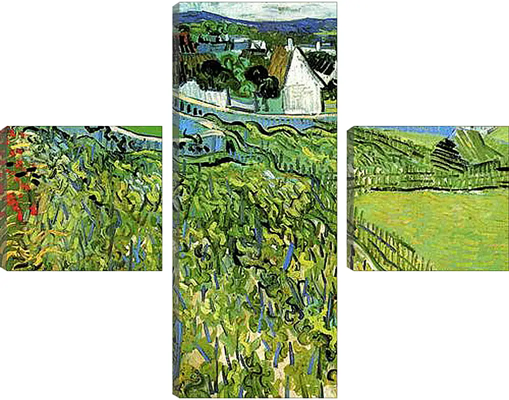 Модульная картина - Vineyards with a View of Auvers. Винсент Ван Гог