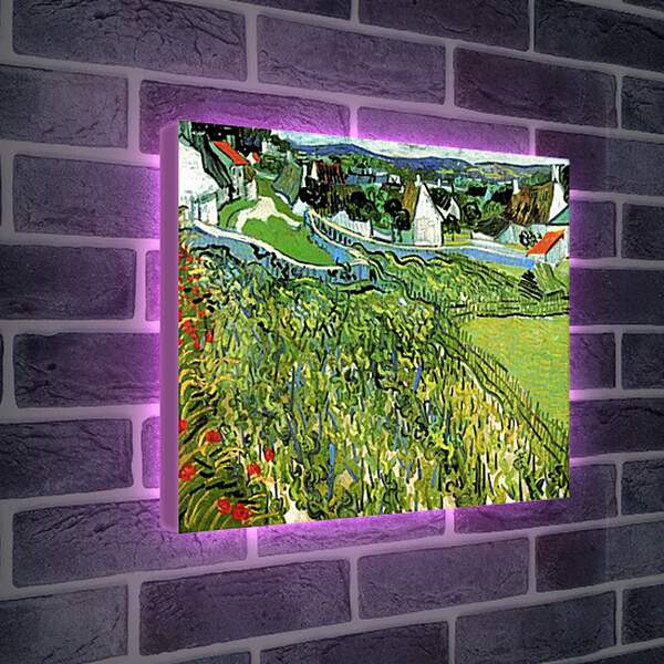 Лайтбокс световая панель - Vineyards with a View of Auvers. Винсент Ван Гог