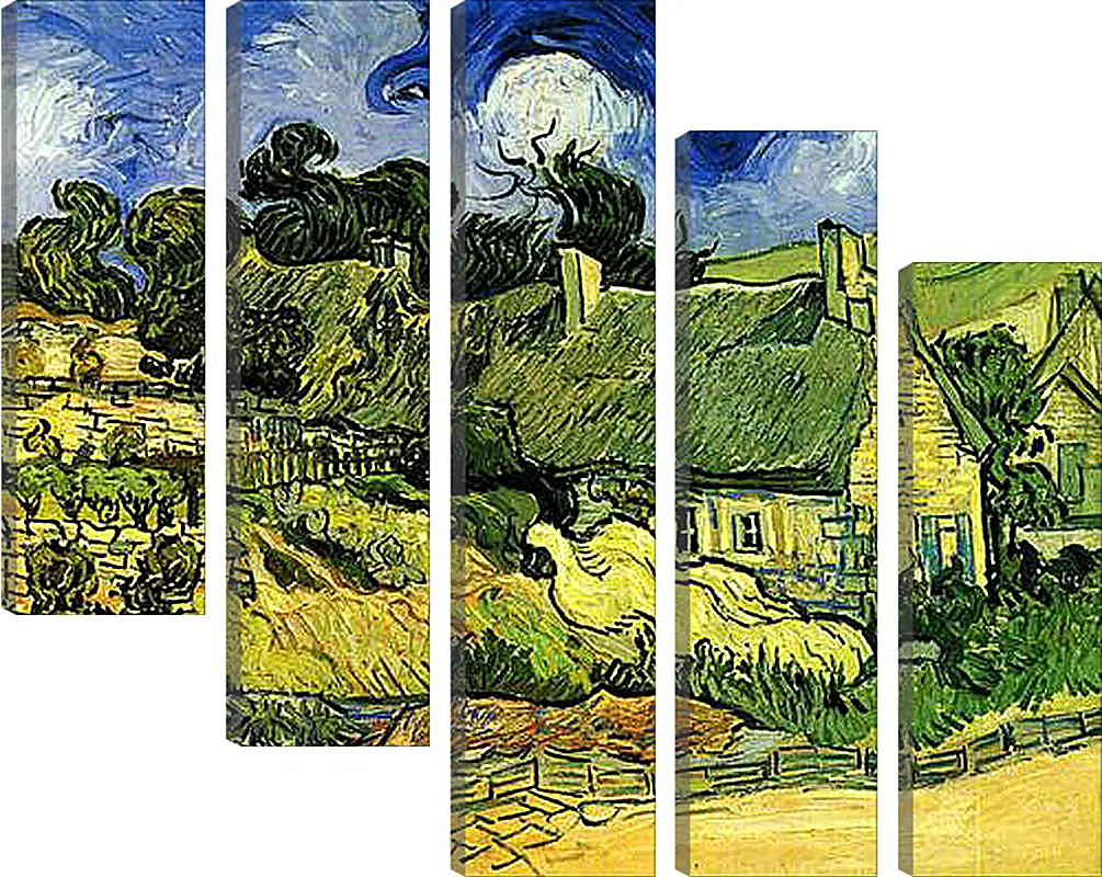 Модульная картина - Thatched Cottages at Cordeville. Винсент Ван Гог