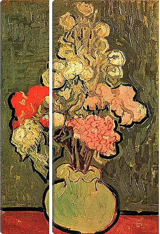 Модульная картина - Still Life Vase with Rose-Mallows. Винсент Ван Гог