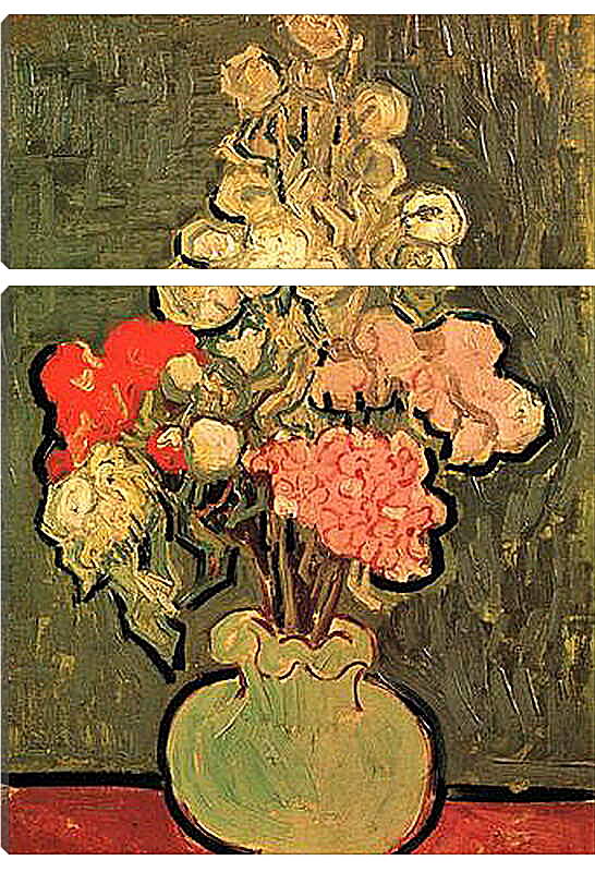 Модульная картина - Still Life Vase with Rose-Mallows. Винсент Ван Гог