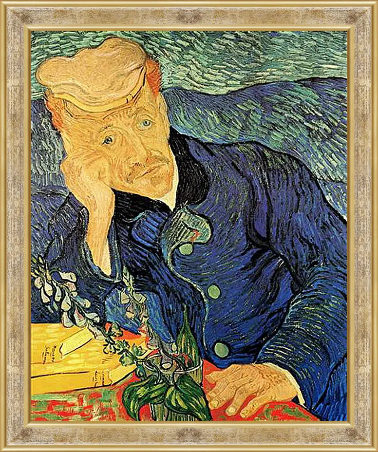 Картина в раме - Portrait of Doctor Gachet 2. Портрет доктора Гаше. Винсент Ван Гог