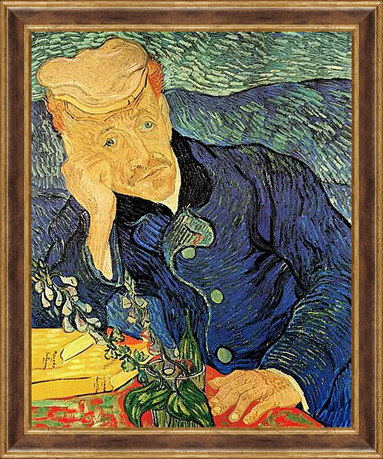 Картина в раме - Portrait of Doctor Gachet 2. Портрет доктора Гаше. Винсент Ван Гог