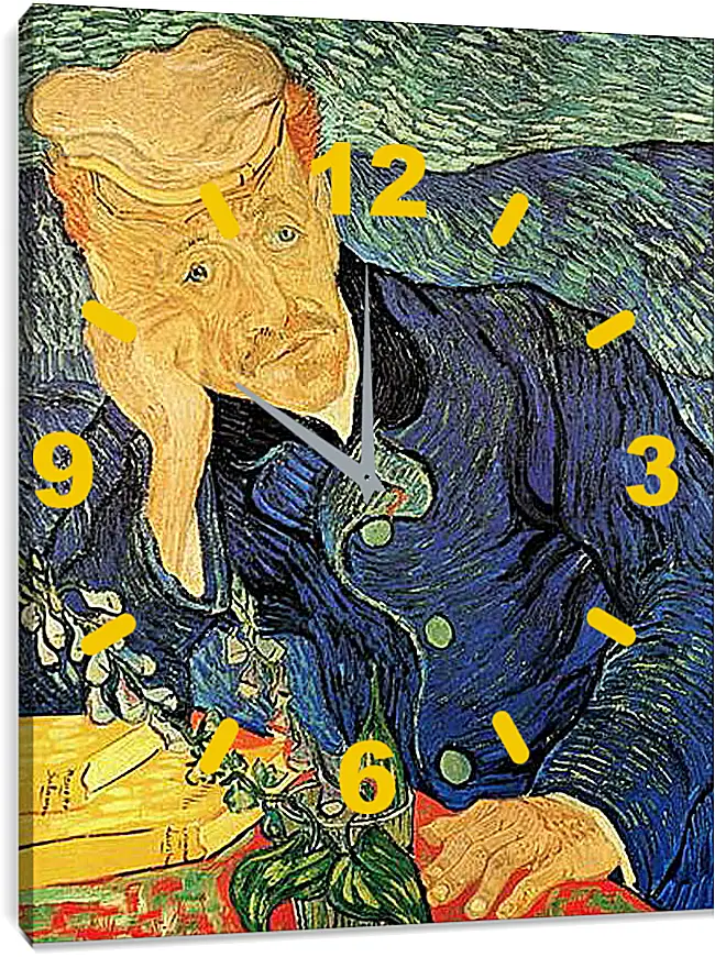 Часы картина - Portrait of Doctor Gachet 2. Портрет доктора Гаше. Винсент Ван Гог