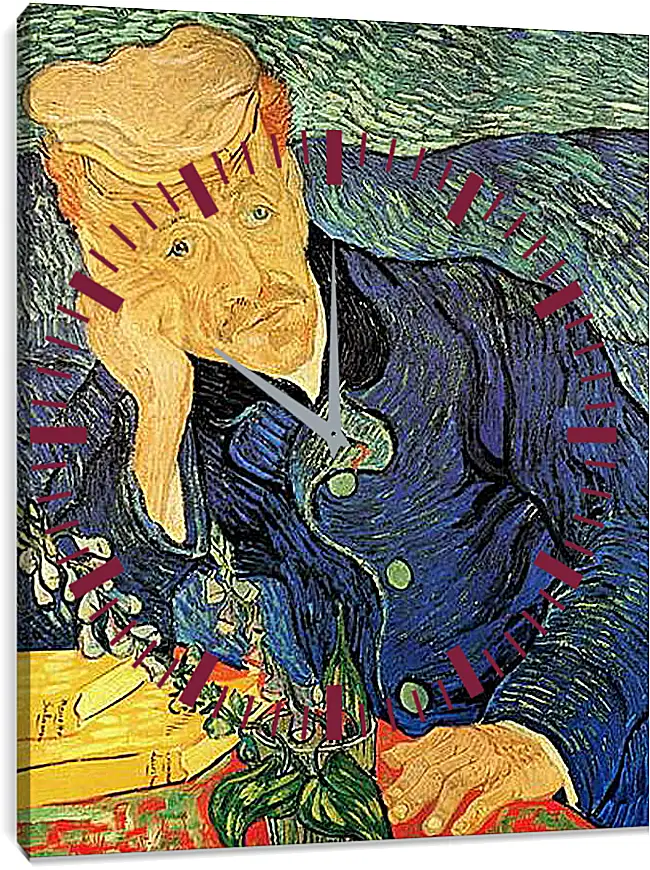 Часы картина - Portrait of Doctor Gachet 2. Портрет доктора Гаше. Винсент Ван Гог