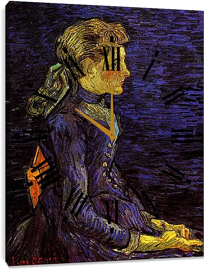 Часы картина - Portrait of Adeline Ravoux 2. Винсент Ван Гог