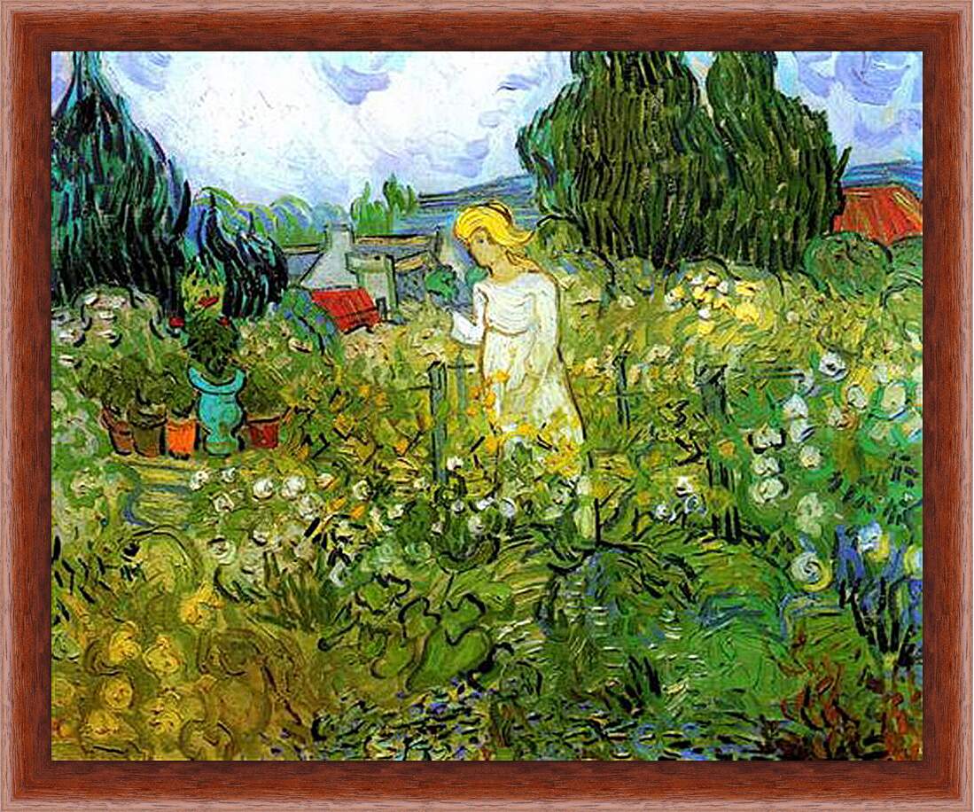 Картина в раме - Marguerite Gachet in the Garden. Винсент Ван Гог