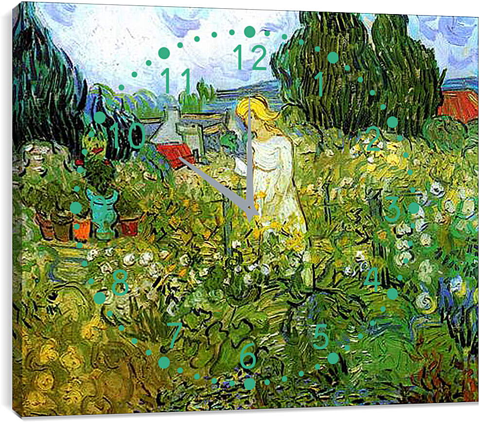 Часы картина - Marguerite Gachet in the Garden. Винсент Ван Гог