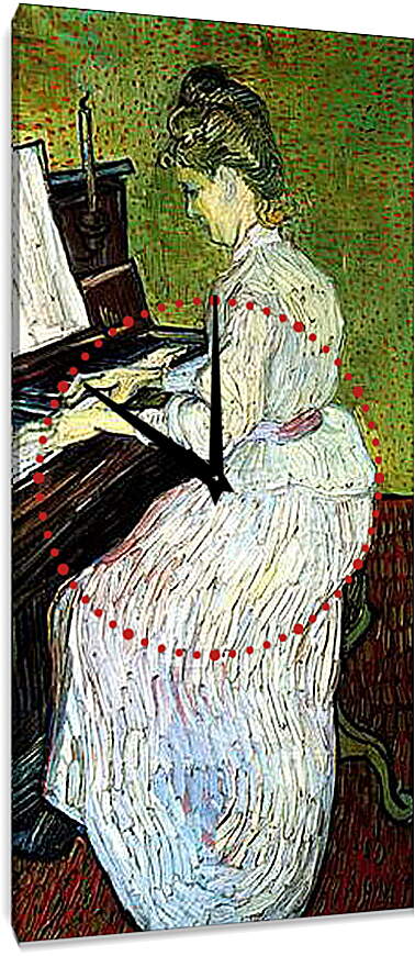 Часы картина - Marguerite Gachet at the Piano. Винсент Ван Гог