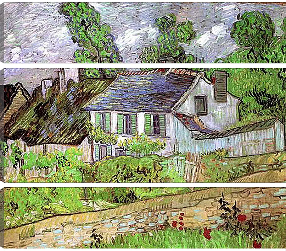 Модульная картина - Houses in Auvers 2. Винсент Ван Гог