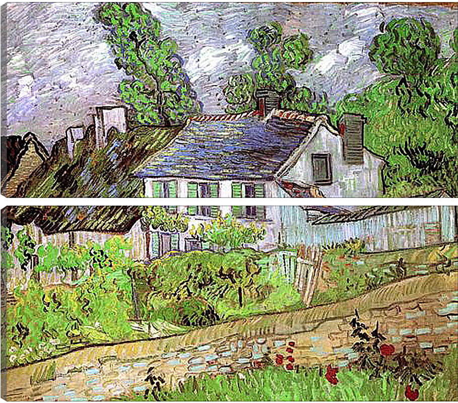 Модульная картина - Houses in Auvers 2. Винсент Ван Гог