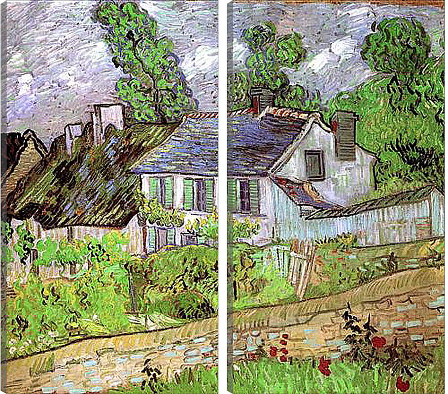 Модульная картина - Houses in Auvers 2. Винсент Ван Гог