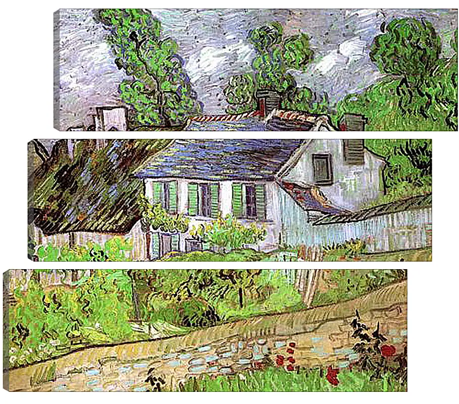 Модульная картина - Houses in Auvers 2. Винсент Ван Гог