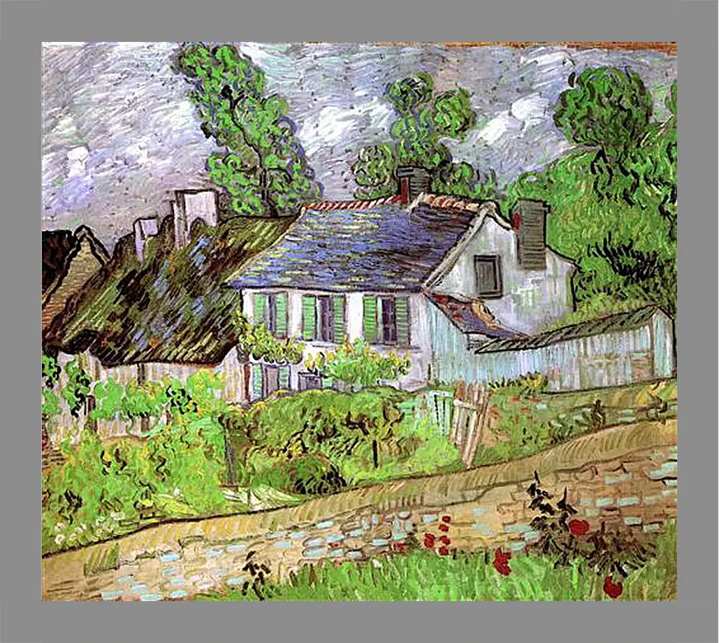 Картина в раме - Houses in Auvers 2. Винсент Ван Гог