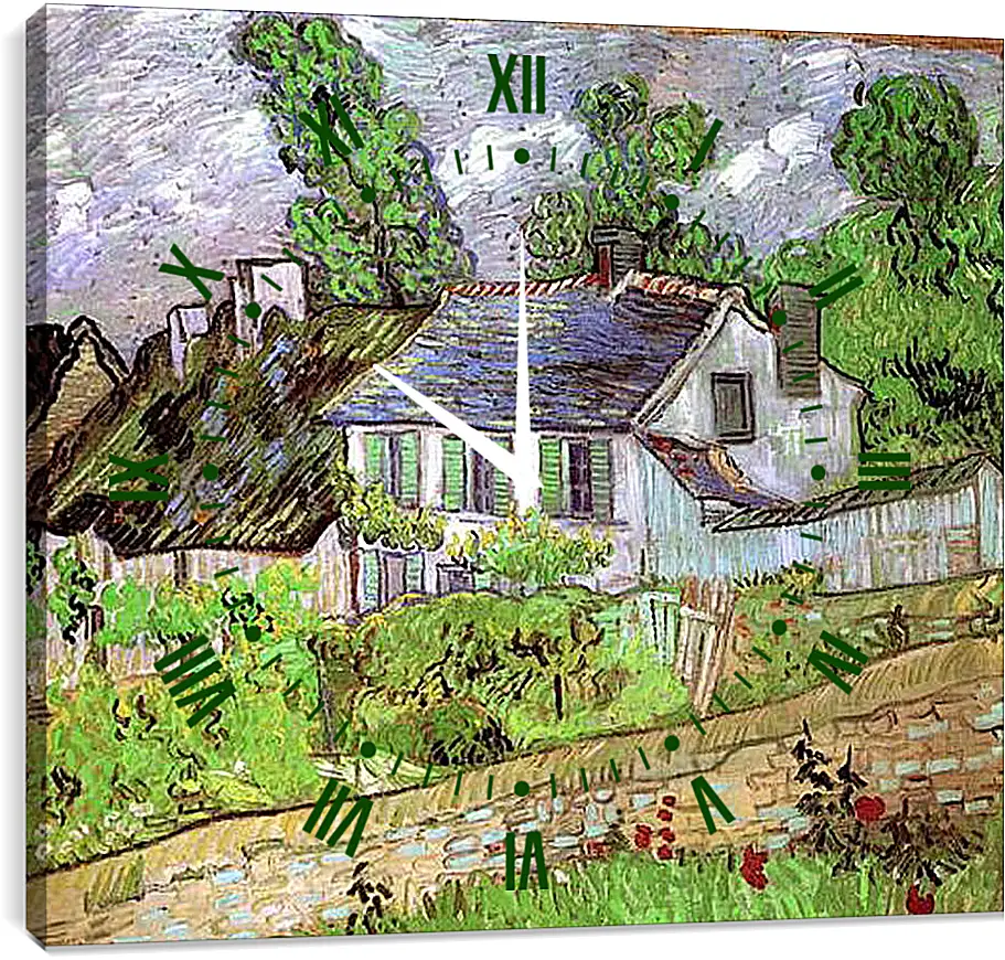 Часы картина - Houses in Auvers 2. Винсент Ван Гог