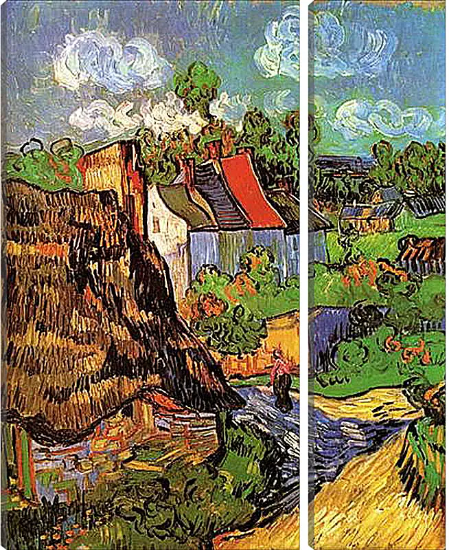 Модульная картина - Houses in Auvers. Винсент Ван Гог