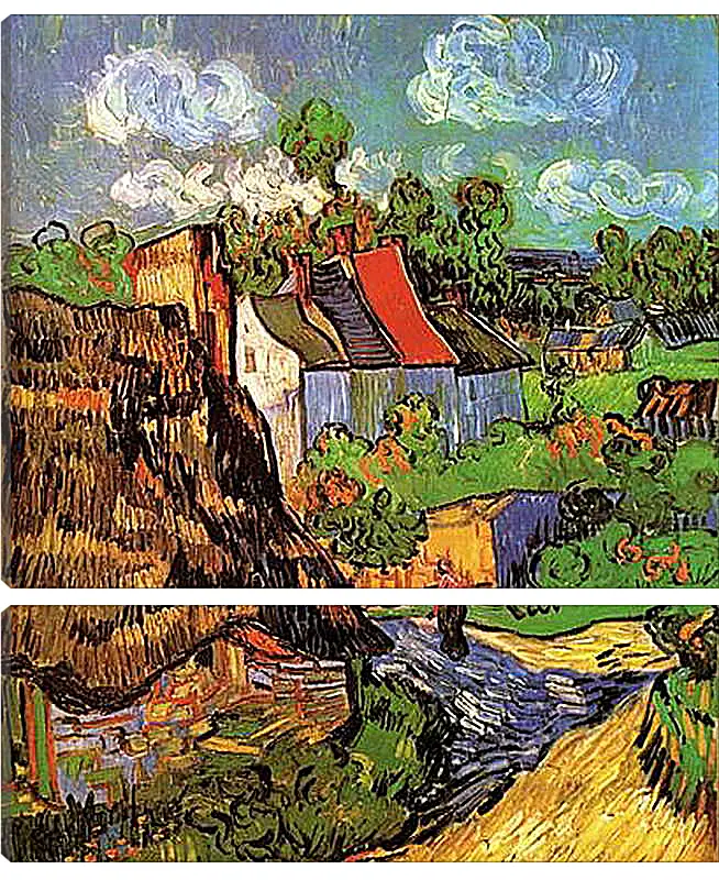 Модульная картина - Houses in Auvers. Винсент Ван Гог