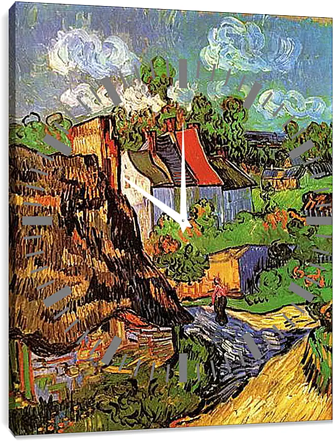 Часы картина - Houses in Auvers. Винсент Ван Гог