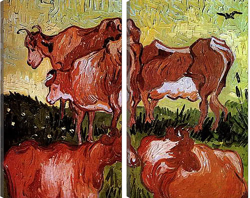 Модульная картина - Cows after Jordaens. Винсент Ван Гог