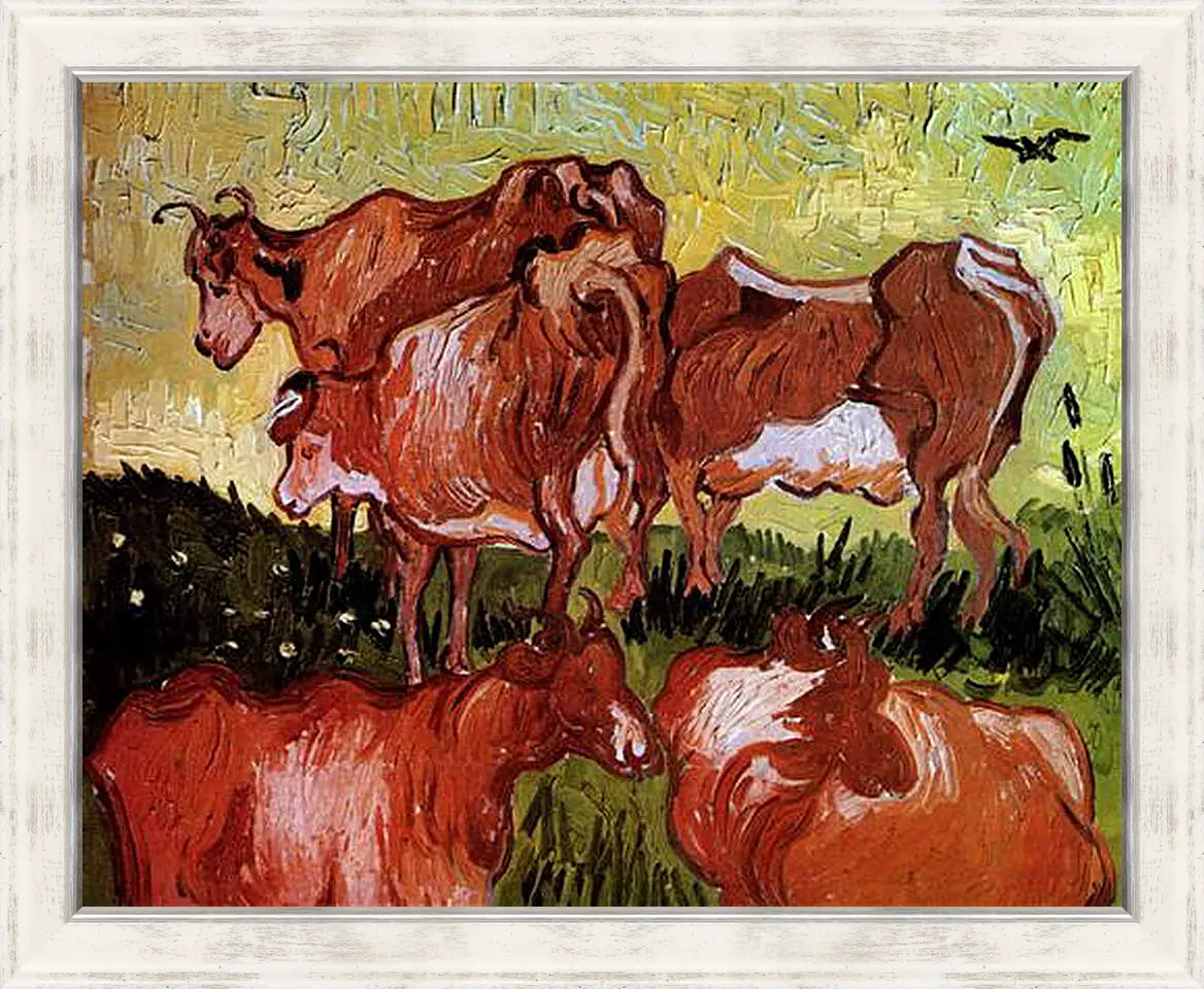 Картина в раме - Cows after Jordaens. Винсент Ван Гог