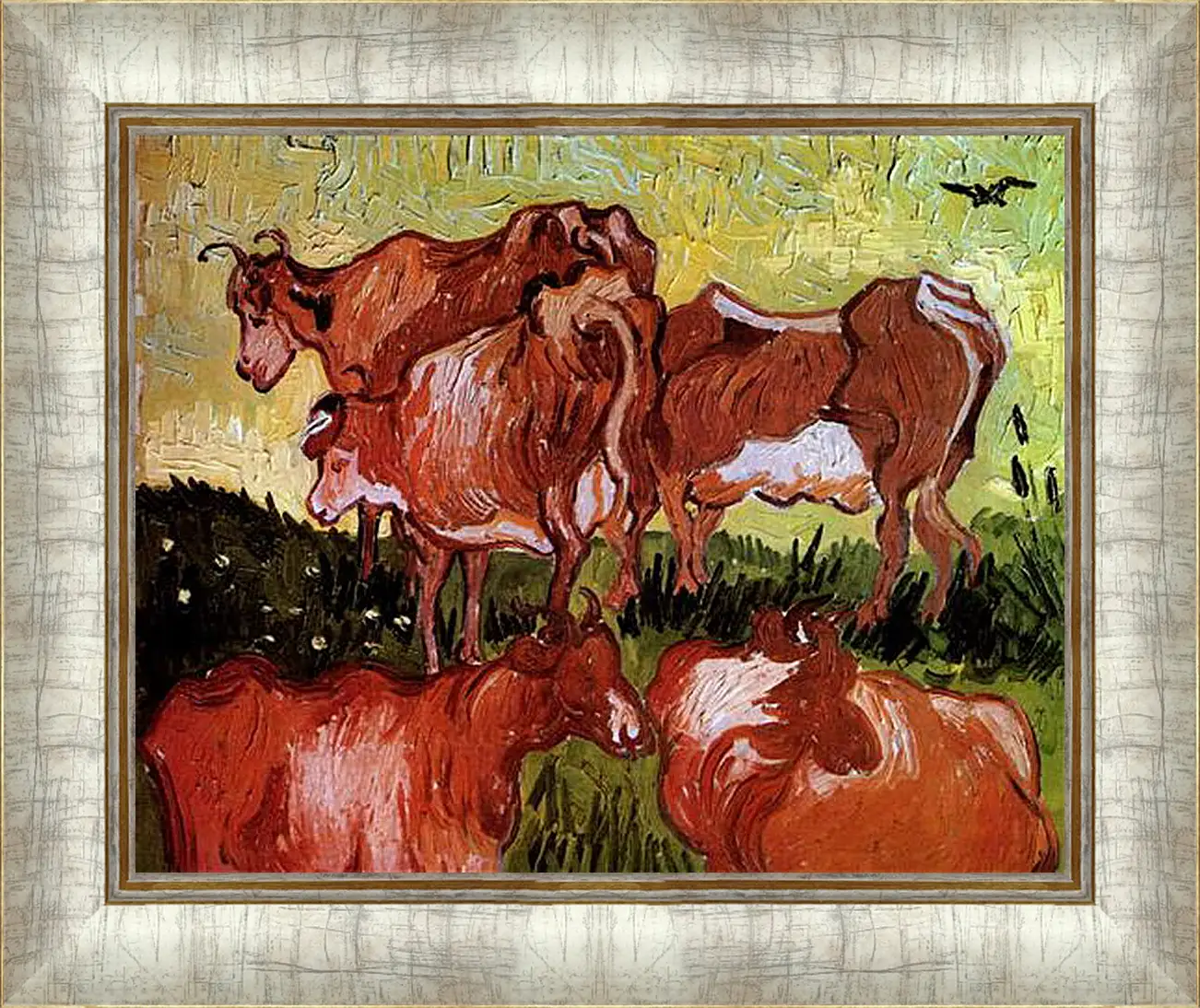 Картина в раме - Cows after Jordaens. Винсент Ван Гог