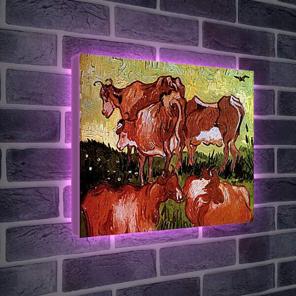 Лайтбокс световая панель - Cows after Jordaens. Винсент Ван Гог