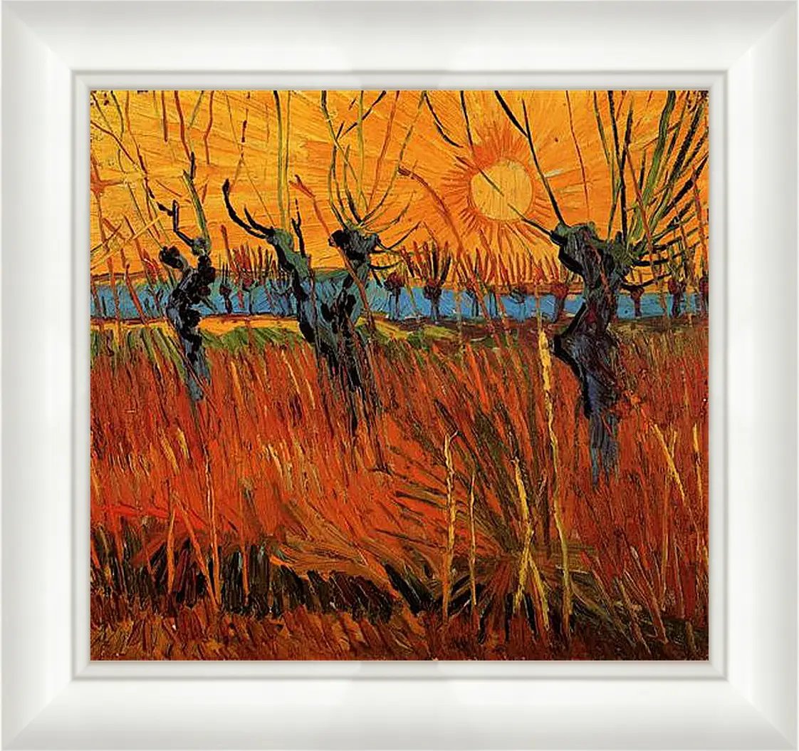 Картина в раме - Willows at Sunset. Винсент Ван Гог