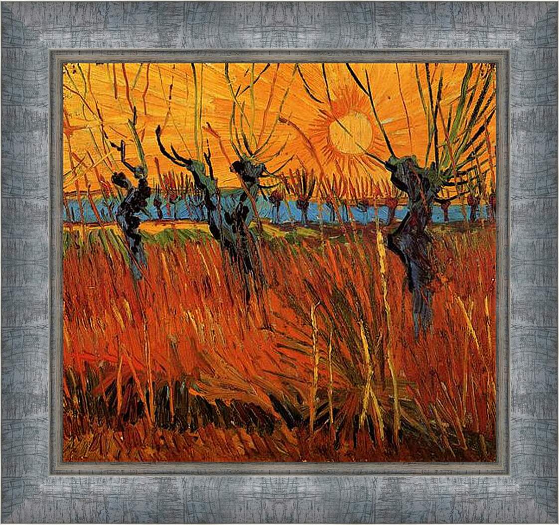 Картина в раме - Willows at Sunset. Винсент Ван Гог