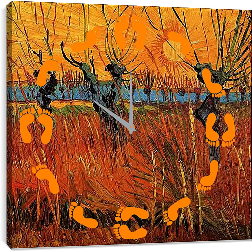 Часы картина - Willows at Sunset. Винсент Ван Гог