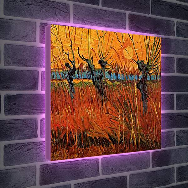 Лайтбокс световая панель - Willows at Sunset. Винсент Ван Гог