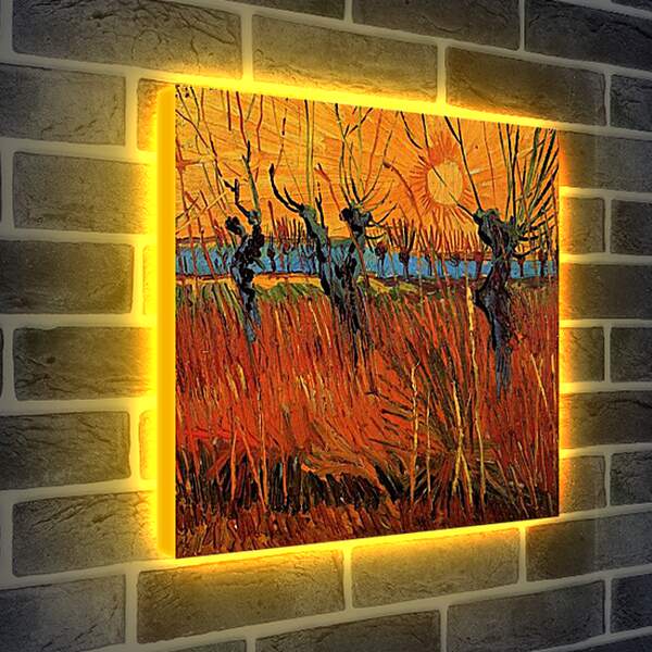 Лайтбокс световая панель - Willows at Sunset. Винсент Ван Гог