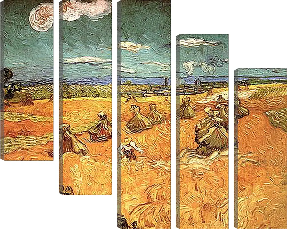 Модульная картина - Wheat Stacks with Reaper. Винсент Ван Гог