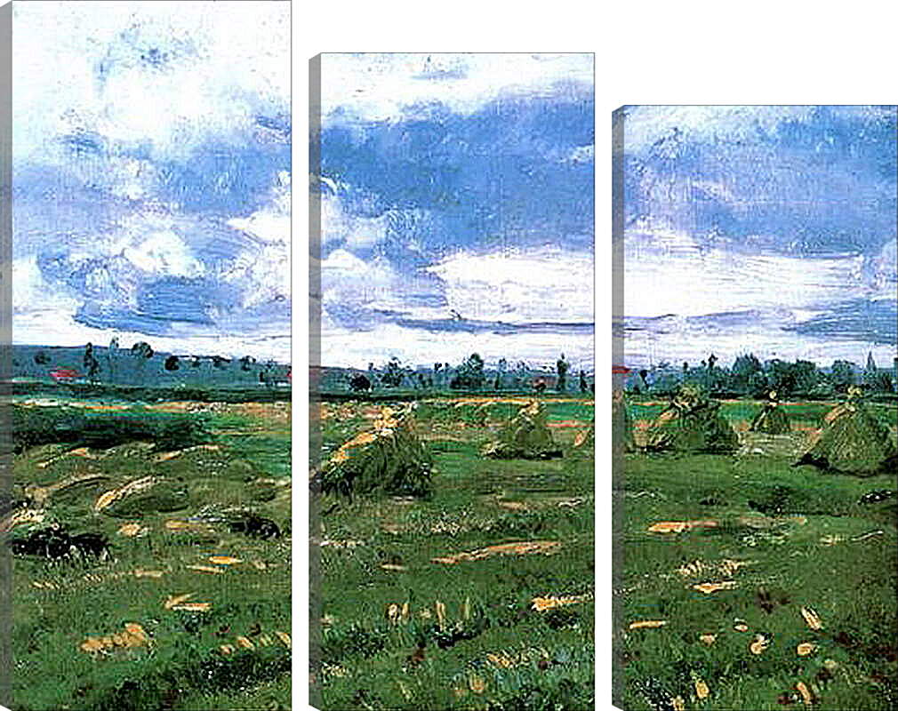 Модульная картина - Wheat Fields with Stacks. Винсент Ван Гог