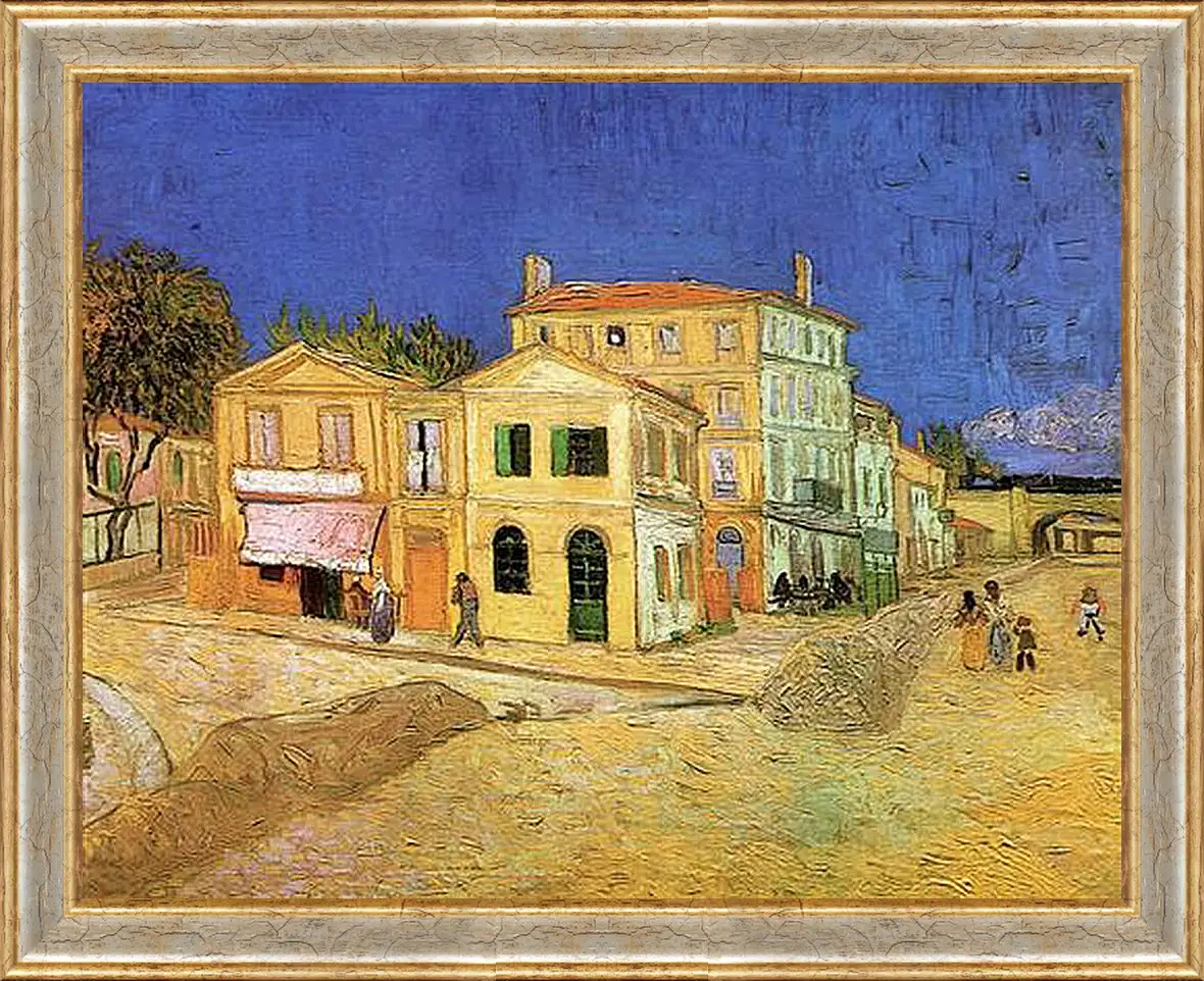 Картина в раме - Vincent s House in Arles The Yellow House. Винсент Ван Гог