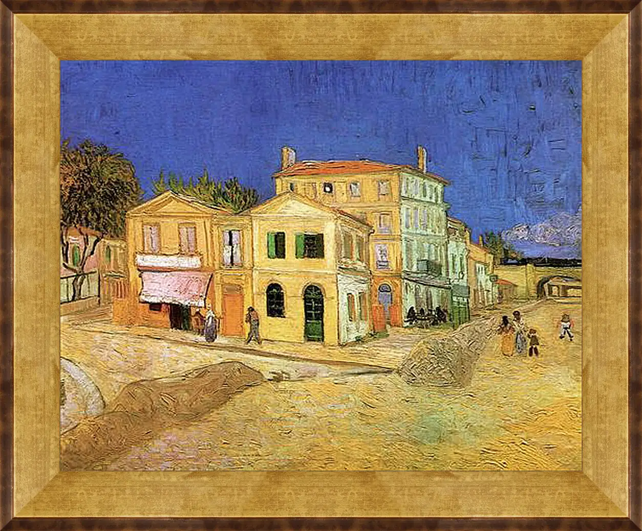 Картина в раме - Vincent s House in Arles The Yellow House. Винсент Ван Гог