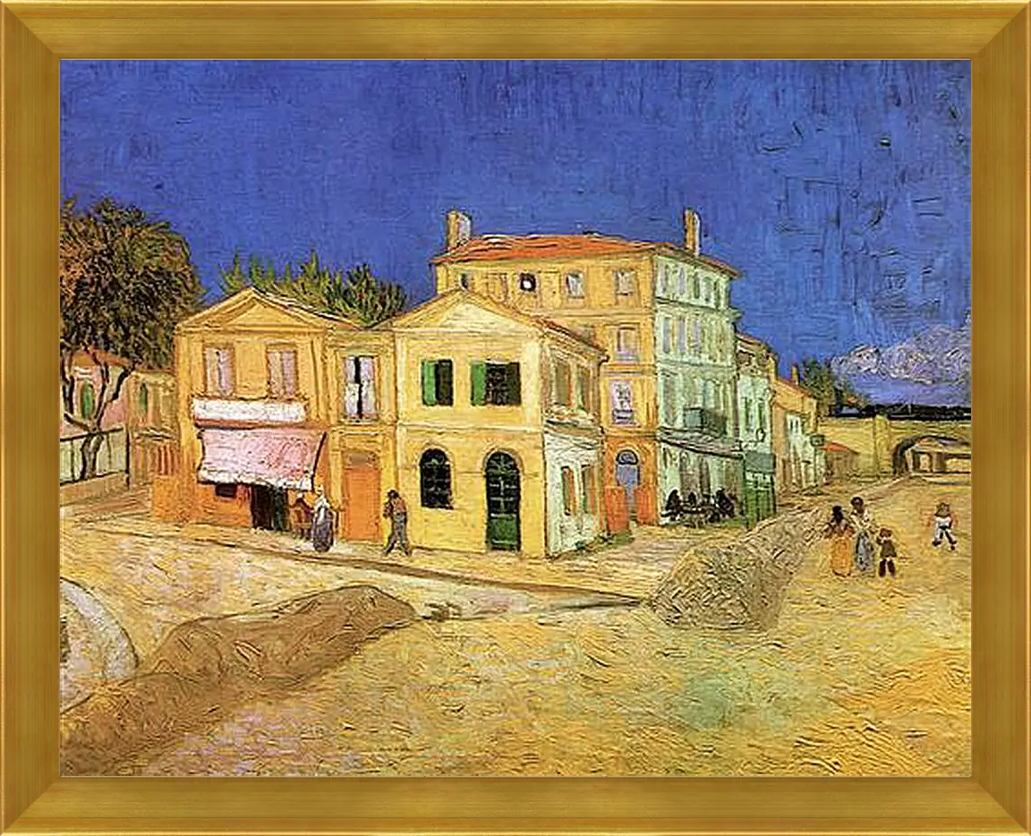 Картина в раме - Vincent s House in Arles The Yellow House. Винсент Ван Гог