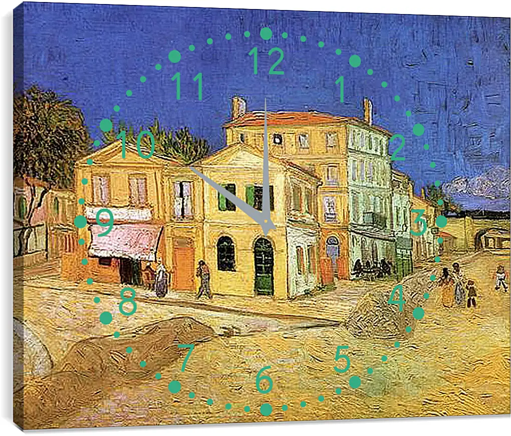 Часы картина - Vincent s House in Arles The Yellow House. Винсент Ван Гог